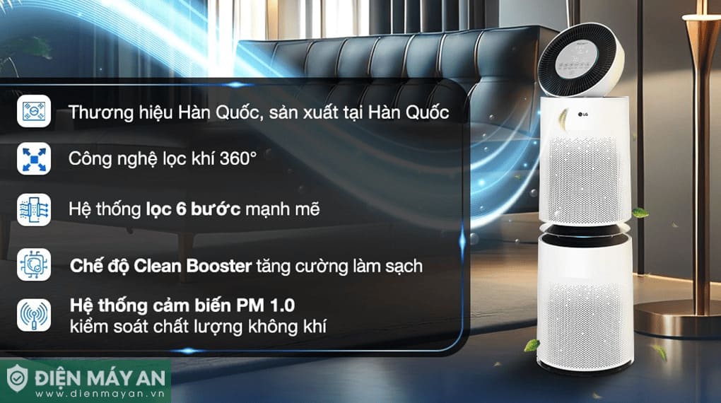 Máy Lọc Không Khí 2 Tầng LG PuriCare AS10GDWH0.ABAE 70W